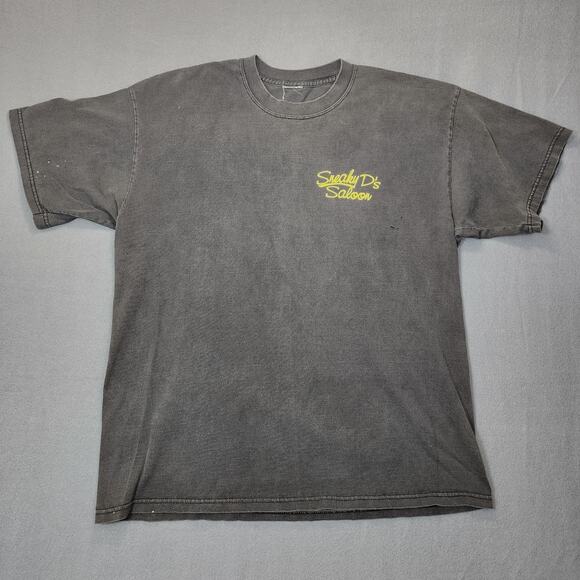Sneaky Ds Saloon Mens Shirt Black Wolf Faded Thrashed Distressed St Pete Florida - Picture 3 of 9